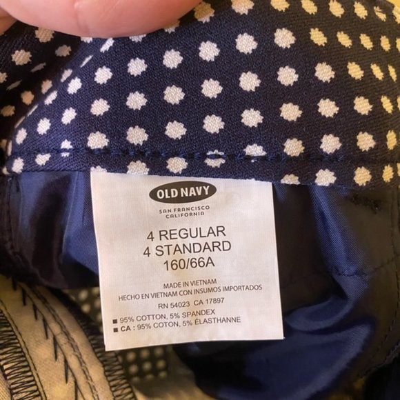 Old Navy White Polka Dot Navy Blue Pixie Stretchy Pants Size 4 - Picture 7 of 8